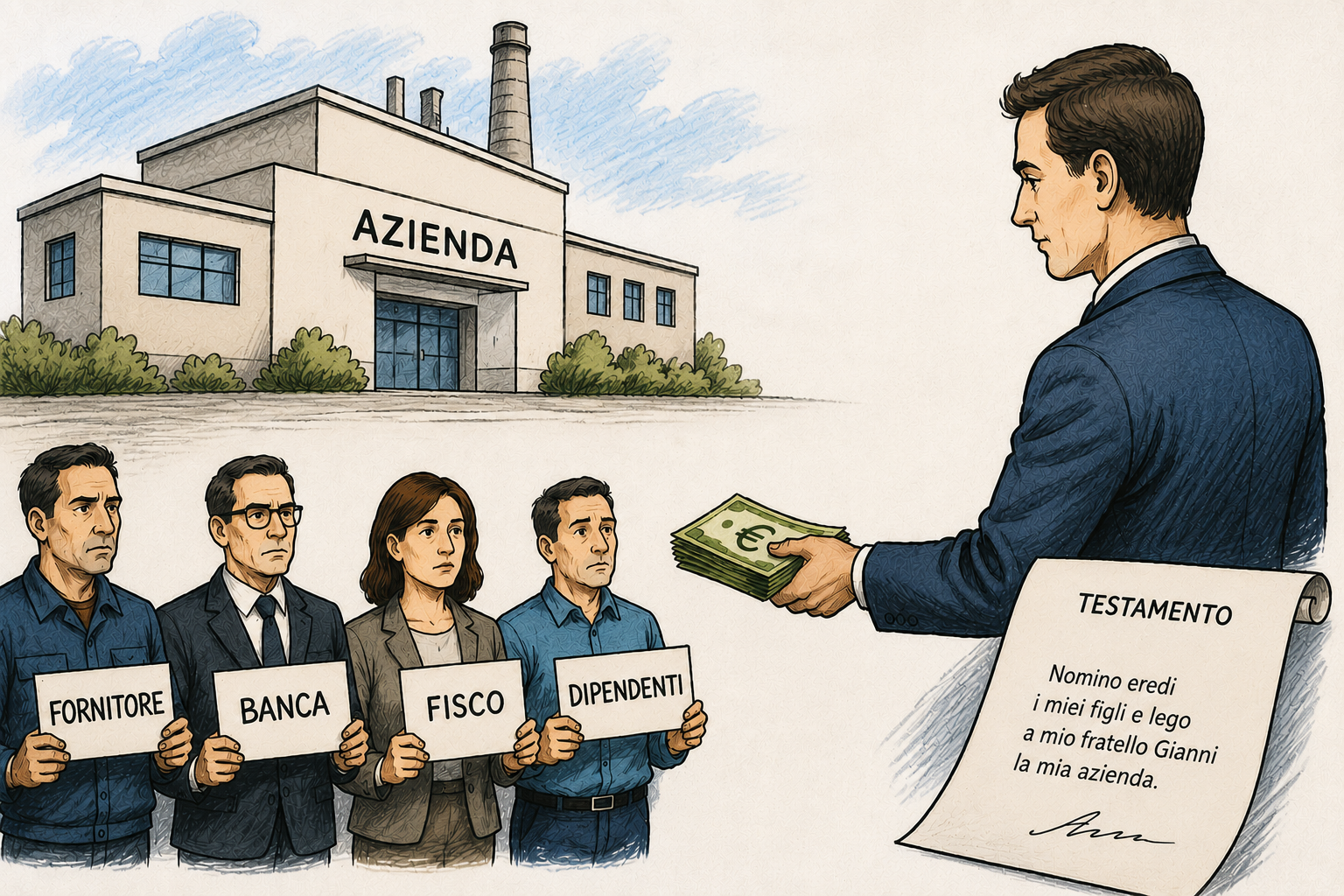 Chi paga i debiti nel legato di azienda